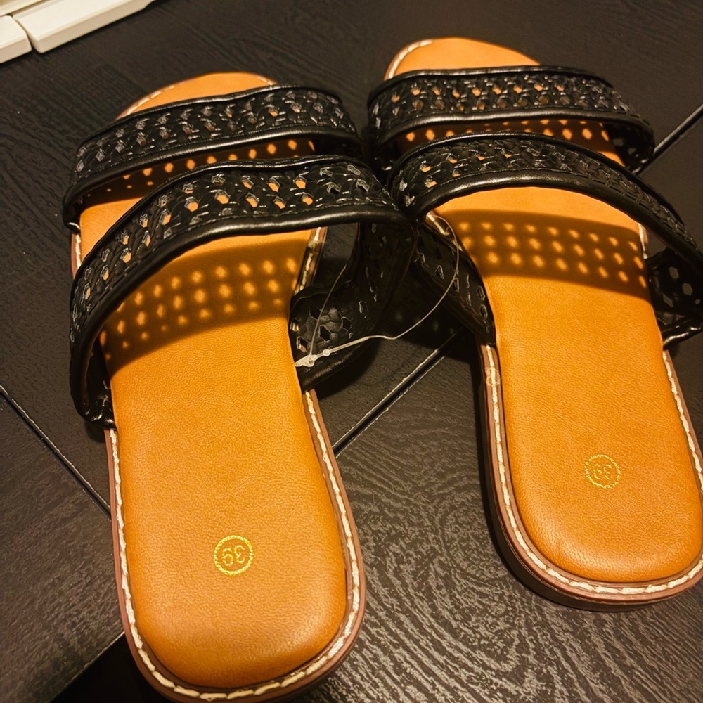Black and Tan Women's Sandals